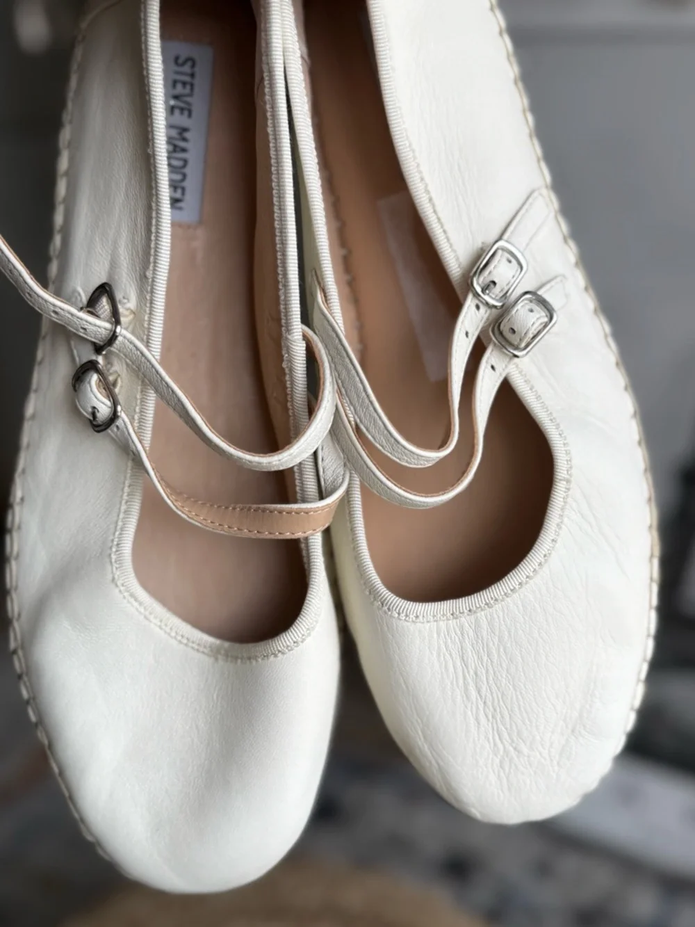 Genuine leather Mary Jane Ballet Flats with Double Buckle Straps lightweight - Picture 4 of 11